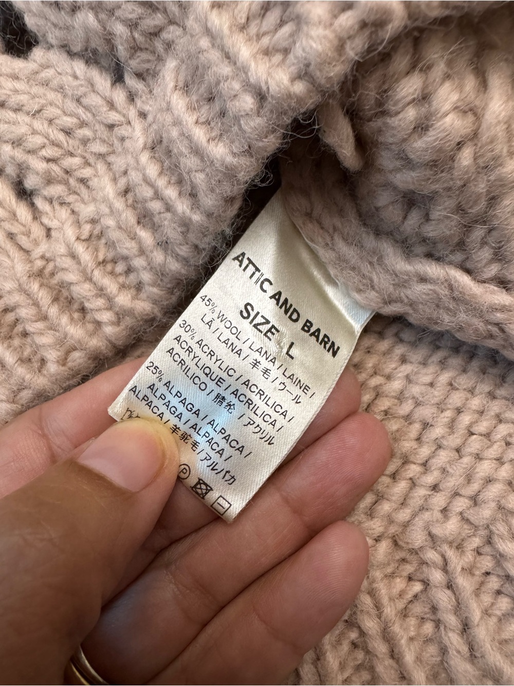 Attic and Barn Open-Knit Turtleneck Sweater Size L - Picture 6 of 8